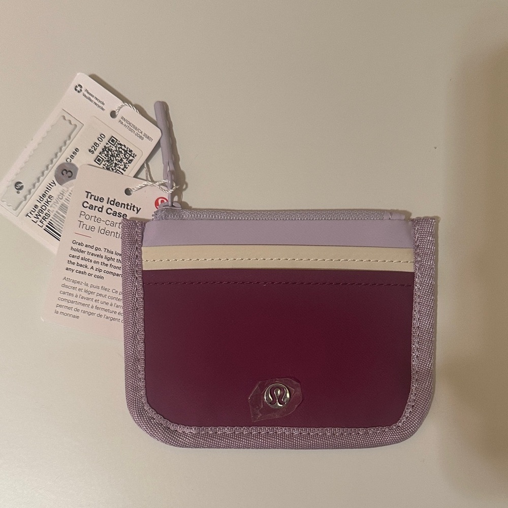Lululemon Athletica Purple and Cream Card Holder